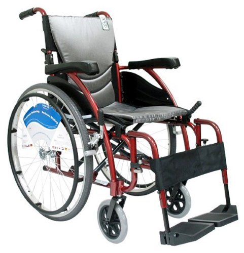 S-ergo115q20rs S-ergo 115 20 In. Seat Ultra Lightweight Ergonomic Wheelchair With Swing Away Footrest And Quick Release Wheels In Red