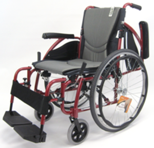 S-ergo125f16rs S-ergo 125 16 In. Seat Ergonomic Wheelchair With Flip-back Armrest And Swing Away Footrest In Red