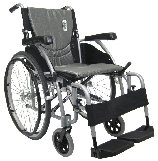 S-ergo125f18ss S-ergo 125 18 In. Seat Ergonomic Wheelchair With Flip-back Armrest And Swing Away Footrest In Silver