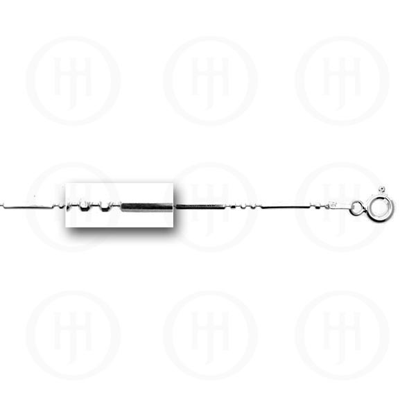 Mas04204-18 Sterling Silver -fancy Assorted Chain Bar & Ball 1.5mm -bb-1 18 Inches