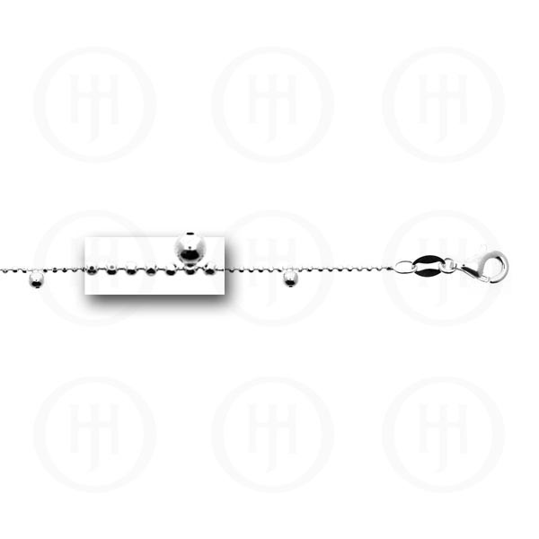 Mas04126-10 Sterling Silver -fancy Ball Chain 2.5mm -bcd120 10 Inches