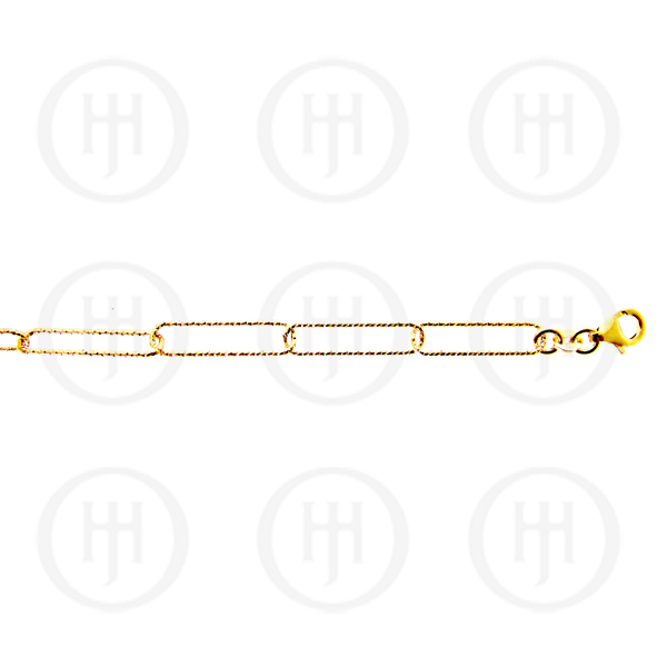 Mas04183 Sterling Silver -fancy Fancylink Yellow Colour Chain -dlg