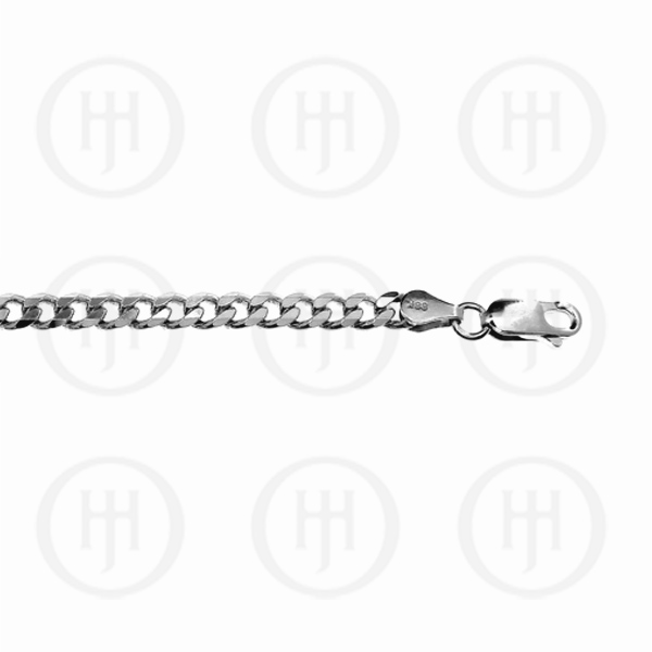 Mas04071-16 Sterling Silver -rhodium Plated Basic Chain Curb -gd120rh 3.5mm 16 Inches
