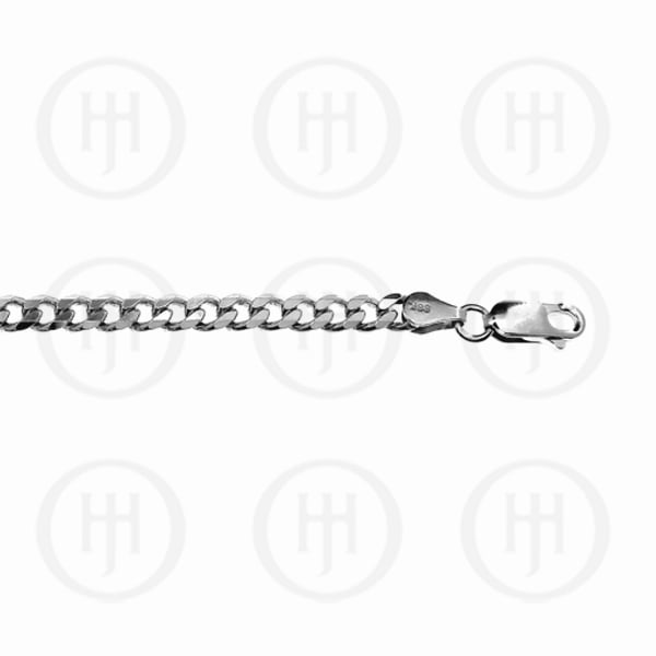 Mas04071-20 Sterling Silver -rhodium Plated Basic Chain Curb -gd120rh 3.5mm 20 Inches