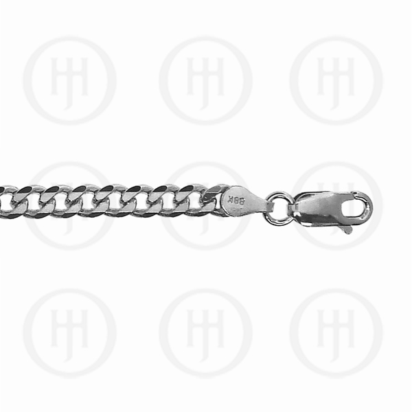 Mas04072 Sterling Silver -rhodium Plated Basic Chain Curb -gd150rh 5.5mm