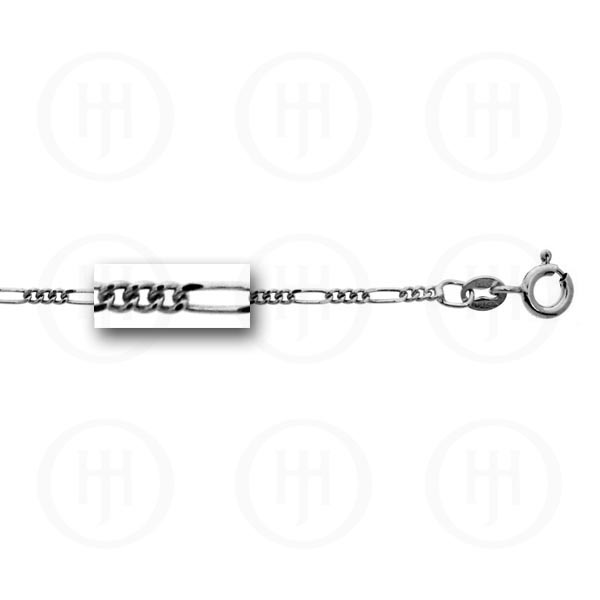 Mas07321-16 Sterling Silver -rhodium Plated Basic Chain Figaro 01 -fig50rh 2mm 16 Inches
