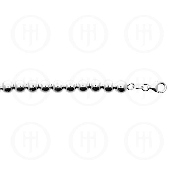 Mas04112-7 Sterling Silver -basic Chain Ball 09 -ball-8 8.0mm 7 Inches