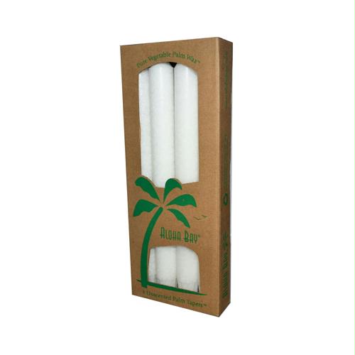249086 Palm Tapers White - 4 Candles