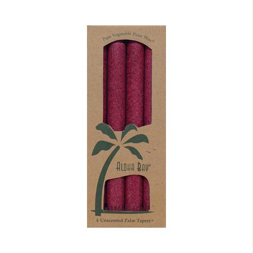 249110 Palm Tapers Burgundy - 4 Candles
