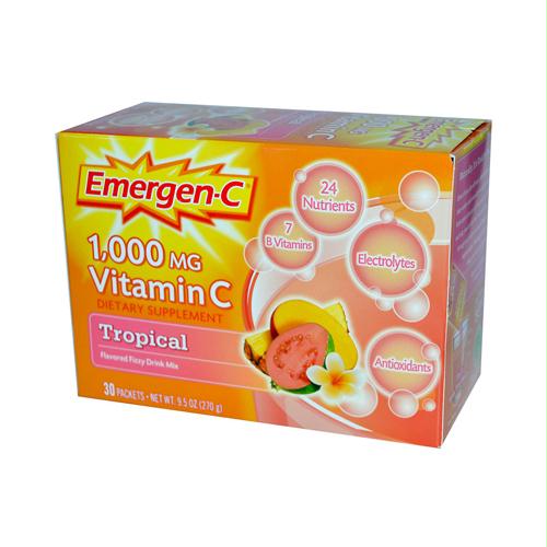 Alacer 351288 Alacer Emergen-c Vitamin C Fizzy Drink Mix Tropical - 1000 Mg - 30 Packets