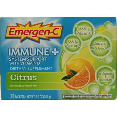 Alacer 760520 Alacer Emergen-c Immune Plus System Support With Vitamin D Citrus - 30 Packets