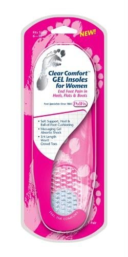 Clear Comfort Gel Insoles For Women (fits Sizes 6-10) Pair