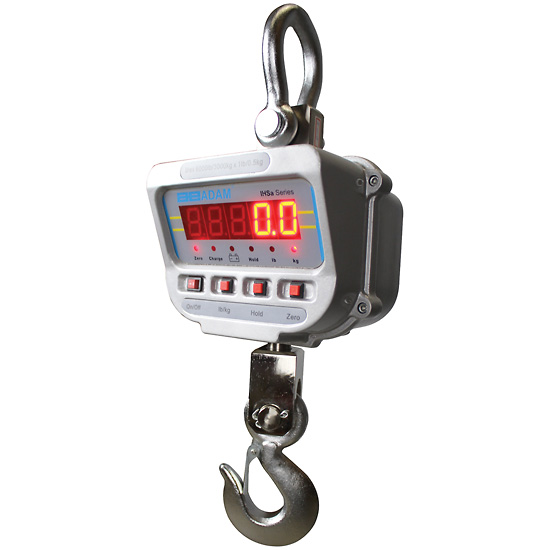 Adam Ihs 10a Crane Scale, 5000kg With 1kg Readability With Internal Rechargeable Battery Or 115v