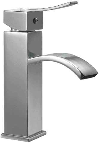 Ab1258-bn Brushed Nickel Square Body Curved Spout Single Lever Bathroom Faucet