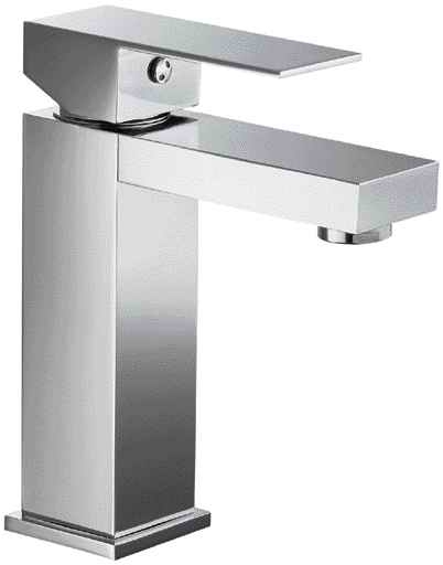 Ab1229-pc Polished Chrome Square Single Lever Bathroom Faucet
