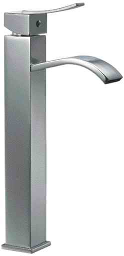 Ab1158-pc Tall Polished Chrome Tall Square Body Curved Spout Single Lever Bathroom Faucet