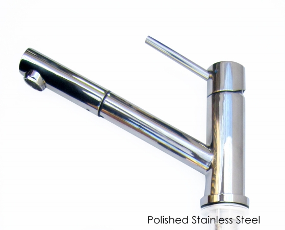Ab2025-pss Solid Polished Stainless Steel Pull Out Single Hole Kitchen Faucet