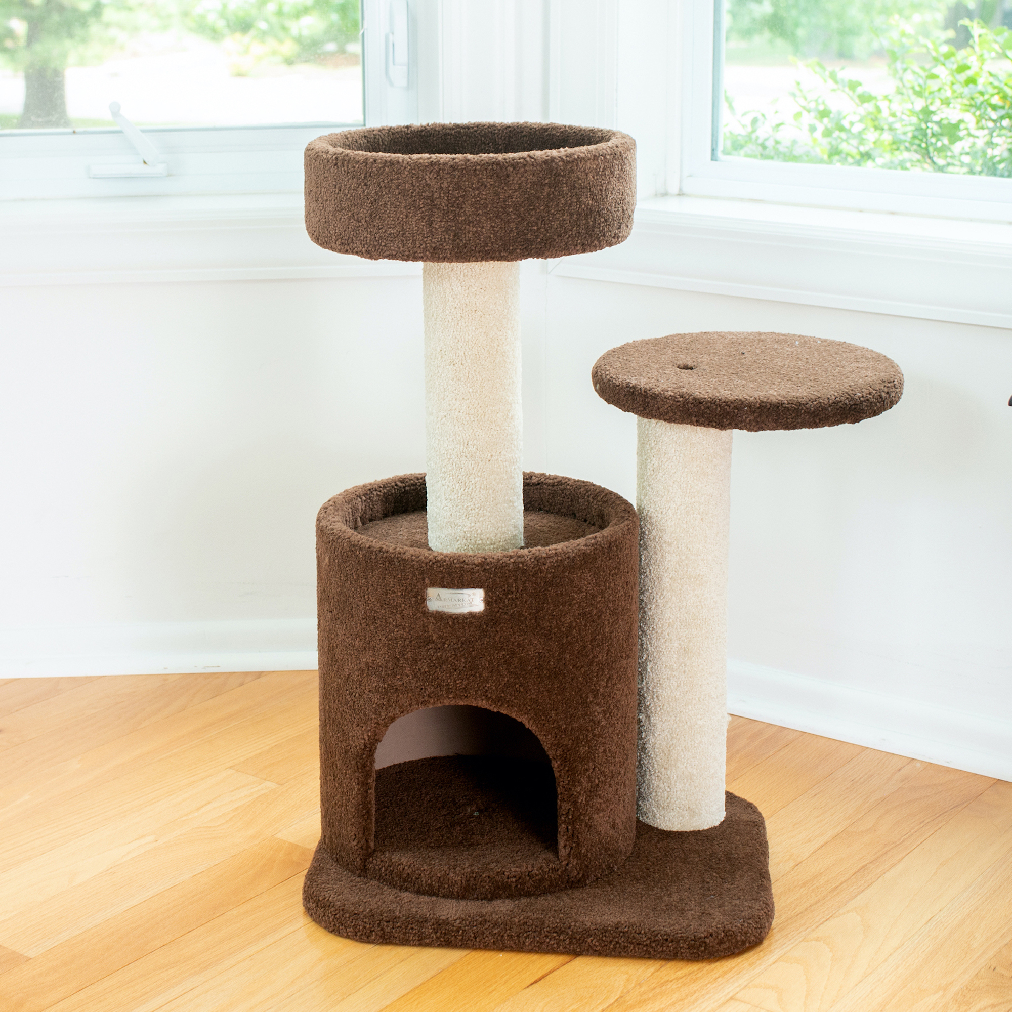 2013 New Design Armarkat Carpeted Cat Tree Gym Scratching Post Coffee Brown 30 Inch