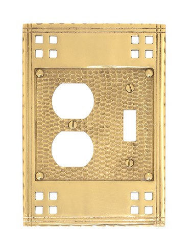 M05-s5640-605 Double Combo 1-switch-1-outlet - Polished Brass