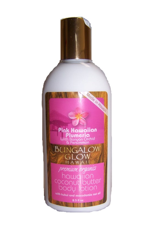 856214003005 Bungalow Glow Premium Organics Coconut Butter Lotion-pink Hawaiian Plumeria -pack Of 2