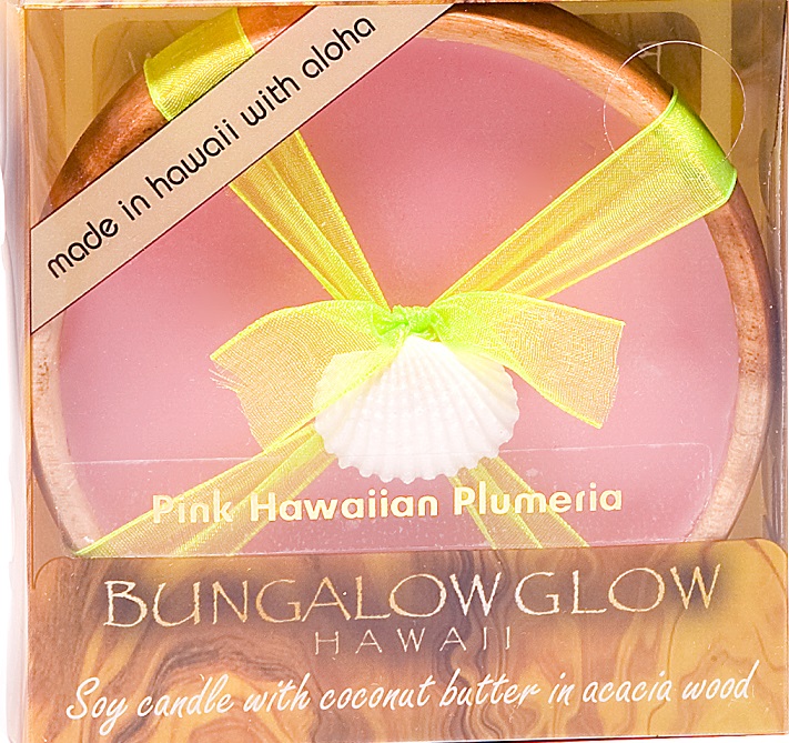 856214003517 Bungalow Glow Premium Organics Coconut Butter Soy Candle-pink Hawaiian Plumeria -pack Of 2