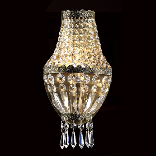 Metropolitan Collection 1 Light Antique Bronze Finish With Clear Crystal Wall Sconce