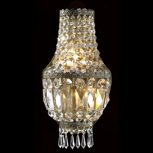 Metropolitan Collection 3 Light Antique Bronze Finish With Clear Crystal Wall Sconce