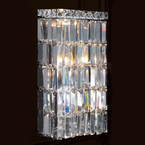 Cascade Collection 4 Light Chrome Finish With Clear Crystal Wall Sconce