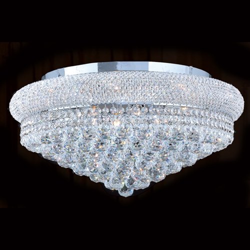 Empire Collection 12 Light Chrome Finish With Clear Crystal Ceiling Light