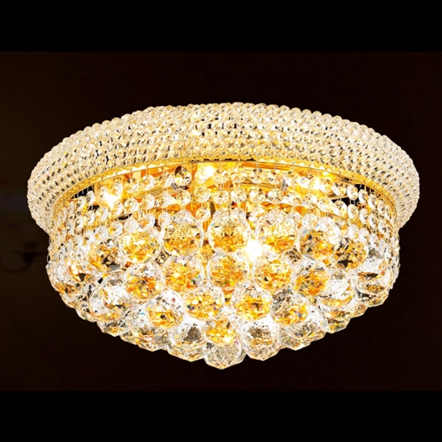Empire Collection 8 Light Gold Finish With Clear Crystal Ceiling Light