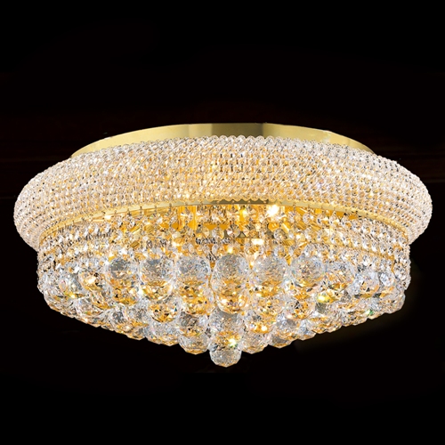 Empire Collection 10 Light Gold Finish With Clear Crystal Ceiling Light