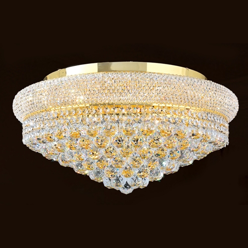 Empire Collection 12 Light Gold Finish With Clear Crystal Ceiling Light
