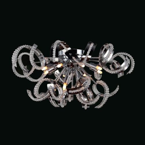 Medusa Collection 12 Light Chrome Finish With Clear Crystal Ceiling Light