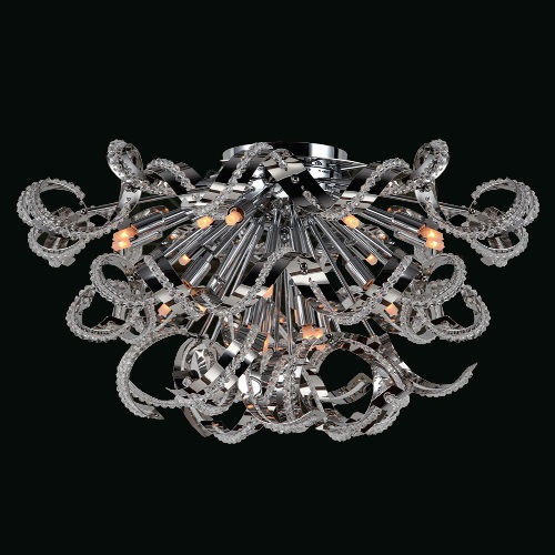 Medusa Collection 19 Light Chrome Finish With Clear Crystal Ceiling Light