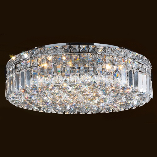 Cascade Collection 6 Light Chrome Finish With Clear Crystal Ceiling Light