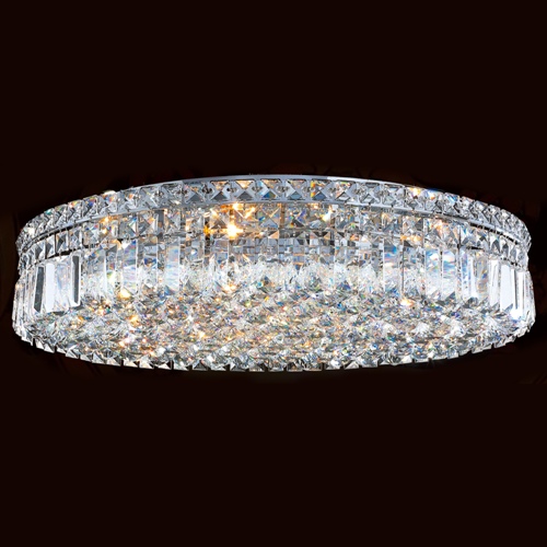 Cascade Collection 9 Light Chrome Finish With Clear Crystal Ceiling Light