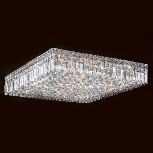 Cascade Collection 13 Light Chrome Finish With Clear Crystal Ceiling Light