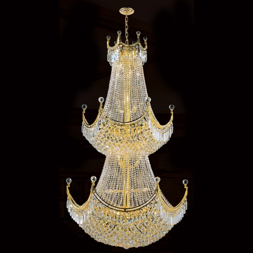 W83027g36 Empire Collection 36 Light Gold Finish With Clear Crystal Chandelier