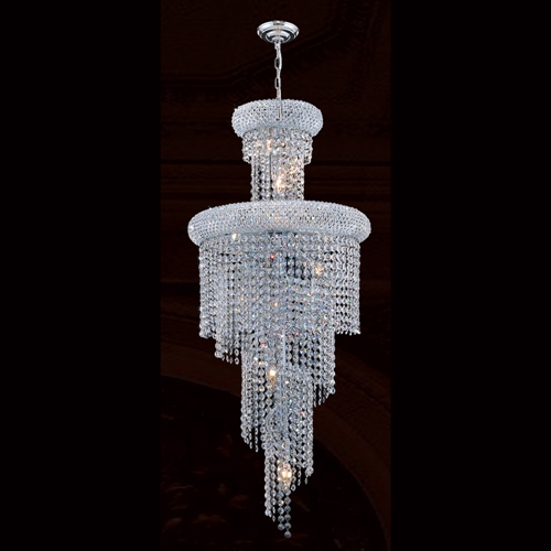 W83029c16 Empire Collection 10 Light Chrome Finish With Clear Crystal Chandelier