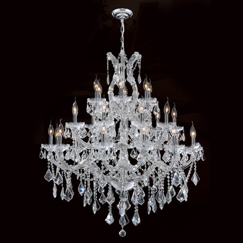 W83003c38 Maria Theresa Collection 28 Light Chrome Finish With Double Cut Clear Crystal Chandelier