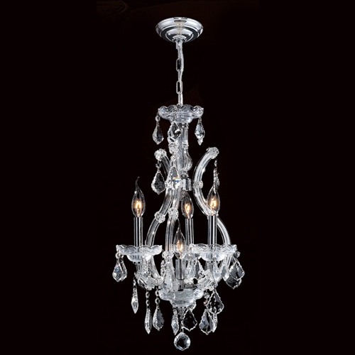 W83004c12 Maria Theresa Collection 4 Light Chrome Finish With Double Cut Clear Crystal Chandelier