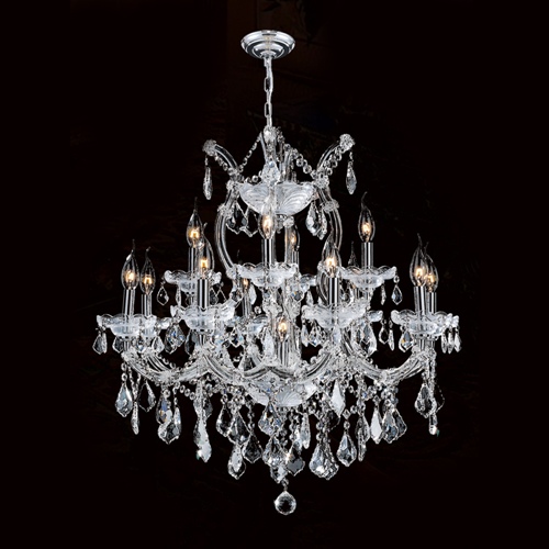 W83006c27 Maria Theresa Collection 13 Light Chrome Finish With Double Cut Crystal Chandelier