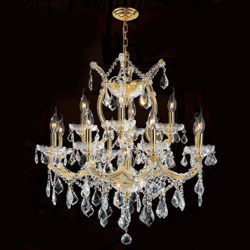 W83006g27 Maria Theresa Collection 13 Light Gold Finish With Double Cut Clear Crystal Chandelier