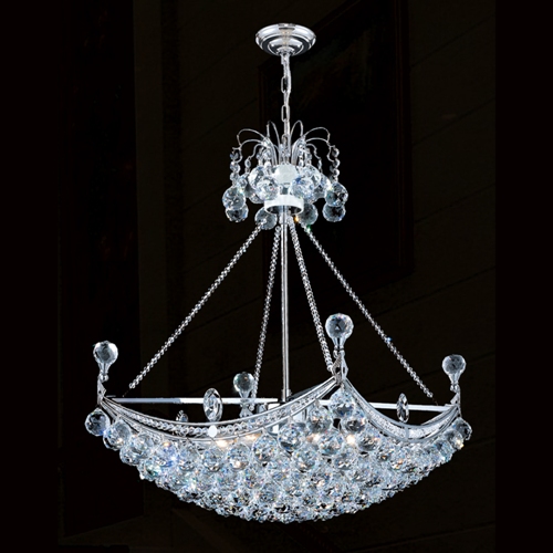 W83025c20 Empire Collection 6 Light Chrome Finish With Clear Crystal Chandelier