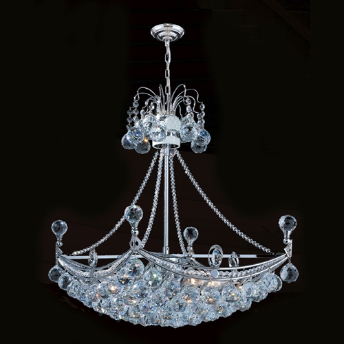 W83025c24 Empire Collection 6 Light Chrome Finish With Clear Crystal Chandelier