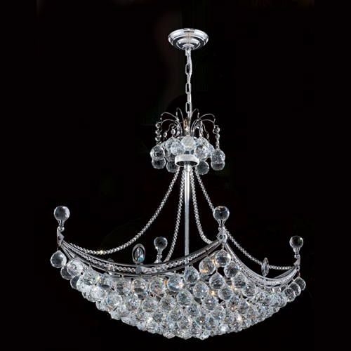 W83025c28 Empire Collection 8 Light Chrome Finish With Clear Crystal Chandelier