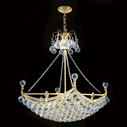 W83025g20 Empire Collection 6 Light Gold Finish With Clear Crystal Chandelier