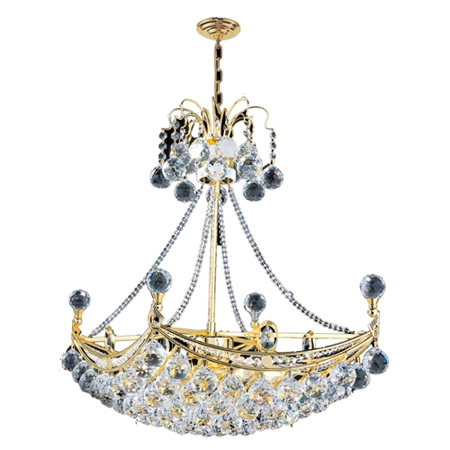 W83025g24 Empire Collection 6 Light Gold Finish With Clear Crystal Chandelier