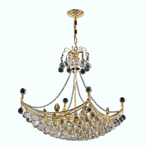 W83025g28 Empire Collection 8 Light Gold Finish With Clear Crystal Chandelier