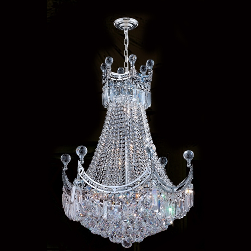 W83026c20 Empire Collection 9 Light Chrome Finish With Clear Crystal Chandelier